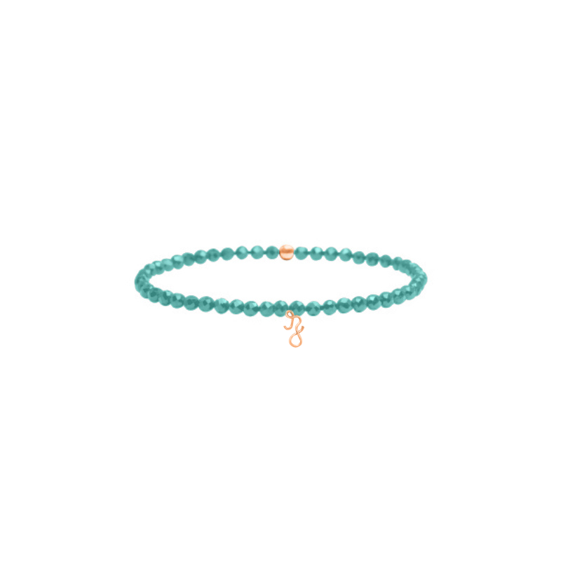 
                      
                        Bracelet élastique pierres, initiale
                      
                    