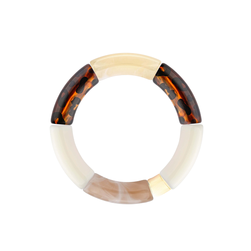 Bracelet léopard blanc ambre