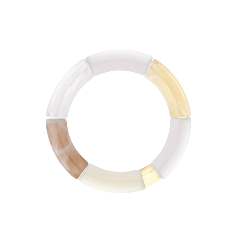Bracelet blanc ambre créme