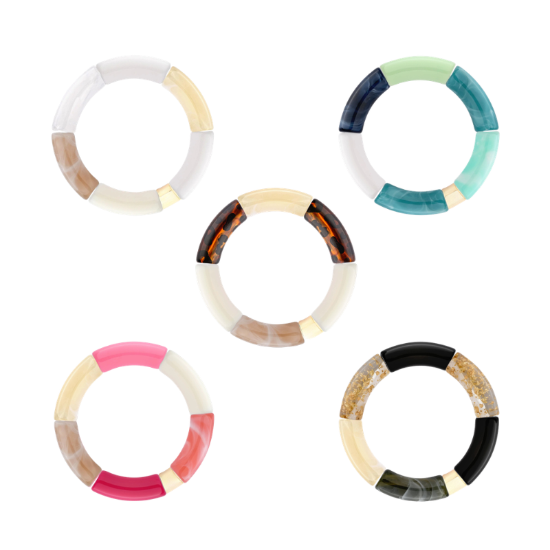 Bracelet rose ambre blanc