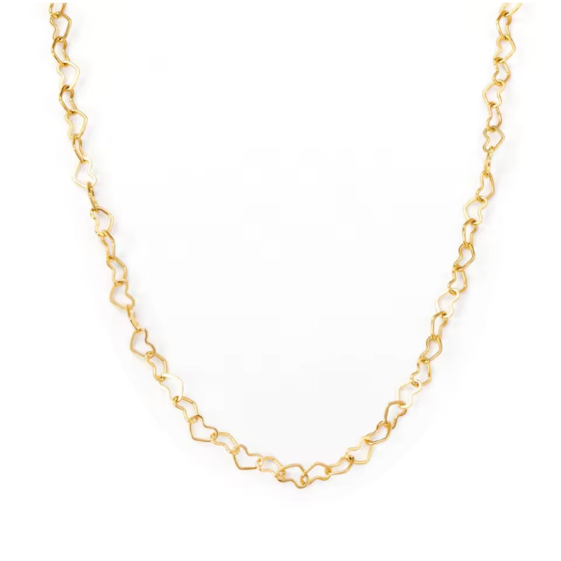 Collier chainette coeurs entrelacés